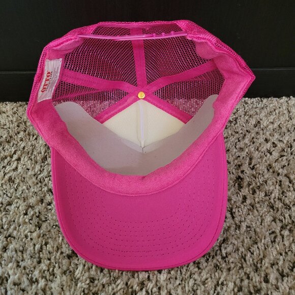 Roxy Womens Trucker Hat Pink White Baseball Ball Cap Logo Mesh Adjustable - Picture 5 of 5